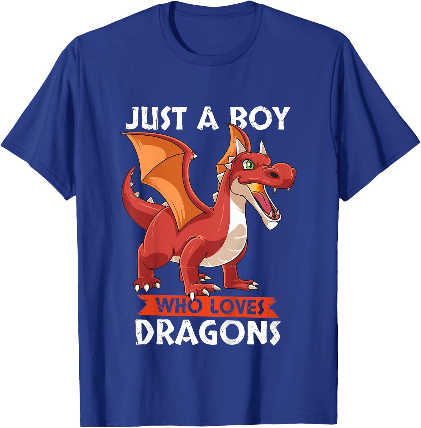 Kids Cute Just a Boy Who Loves Dragons - Gift T-Shirt - T-Shirt | Royal
