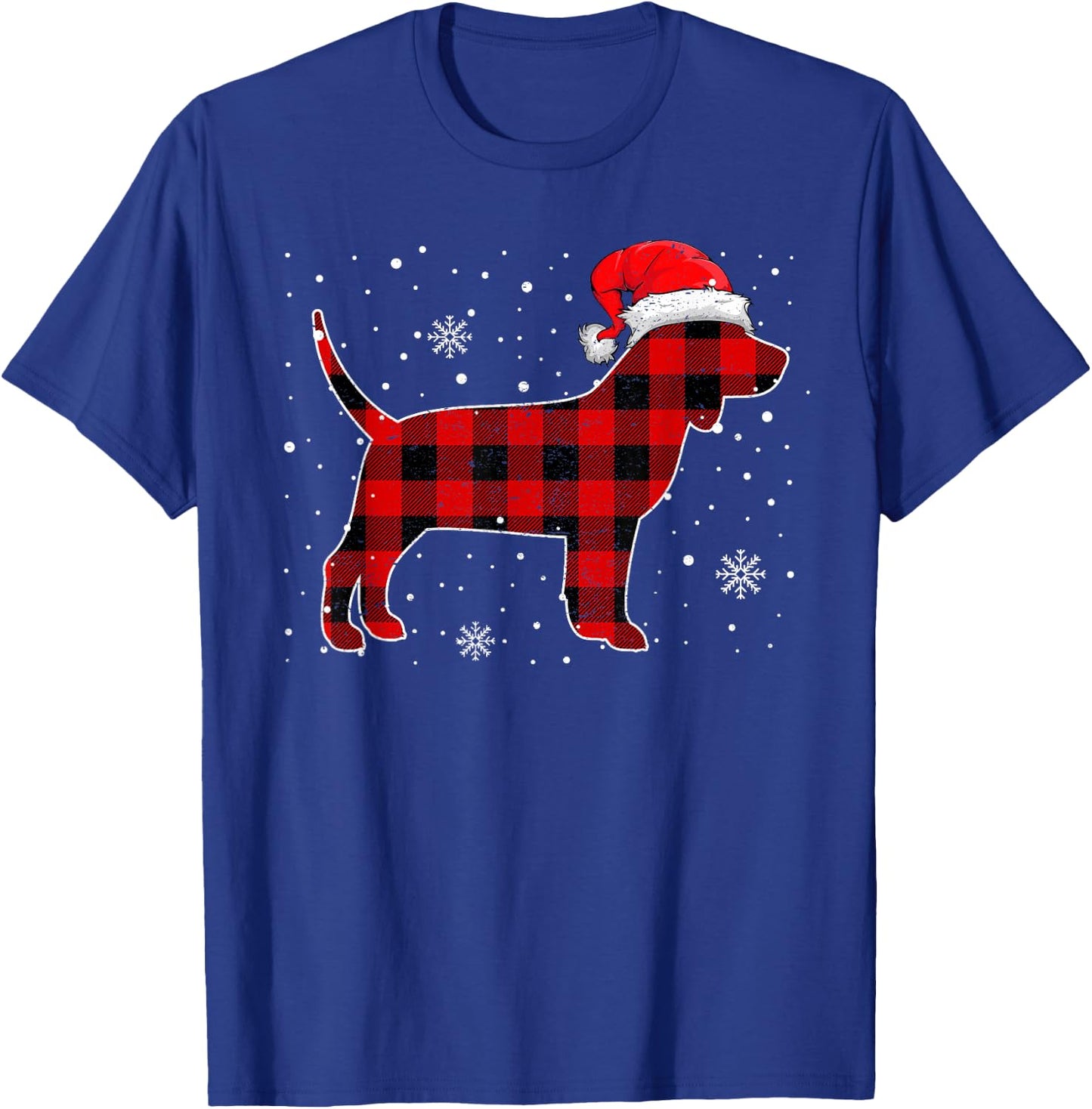 Christmas Buffalo Plaid Dog Shirt, Christmas Beagle Pajama T-Shirt - T-Shirt | Royal