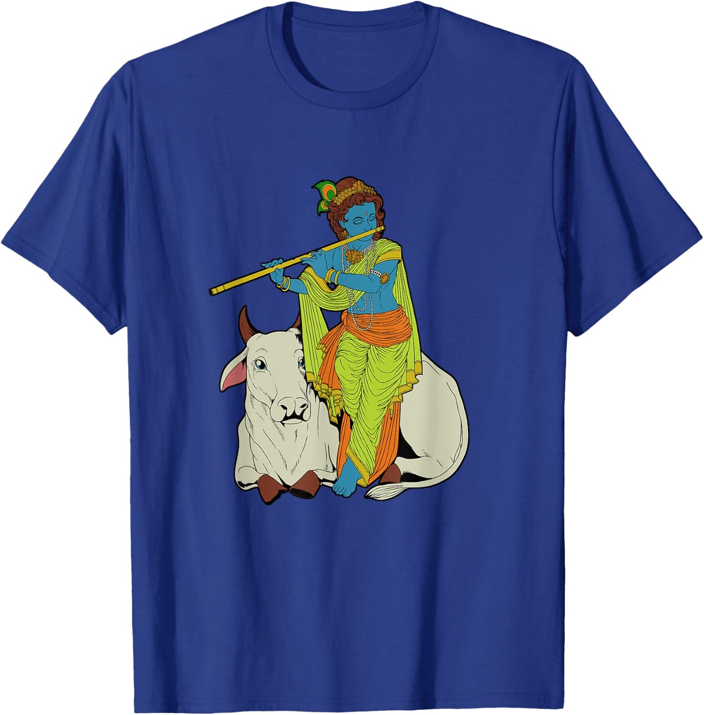 Hindu god - the blue flute player Krishna T-Shirt - T-Shirt | Royal