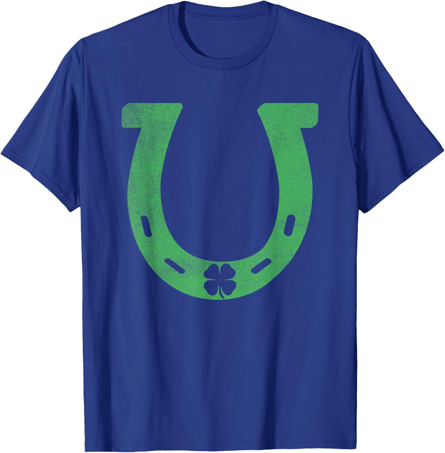 Horseshoe Gift St. Patrick's Day Shamrock Irish Clover Lucky T-Shirt - T-Shirt | Royal