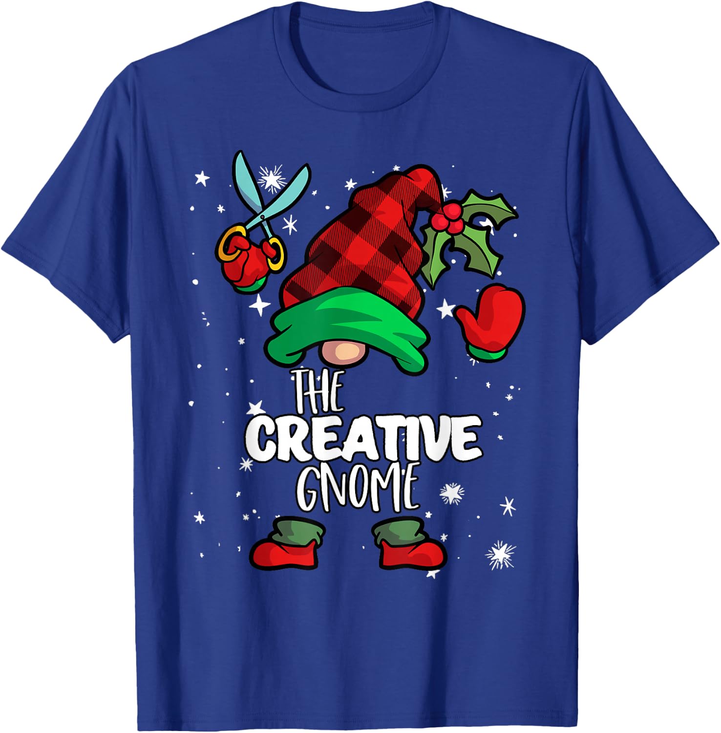 Creative Gnome Red Buffalo Plaid Matching Family Christmas T-Shirt - T-Shirt | Royal