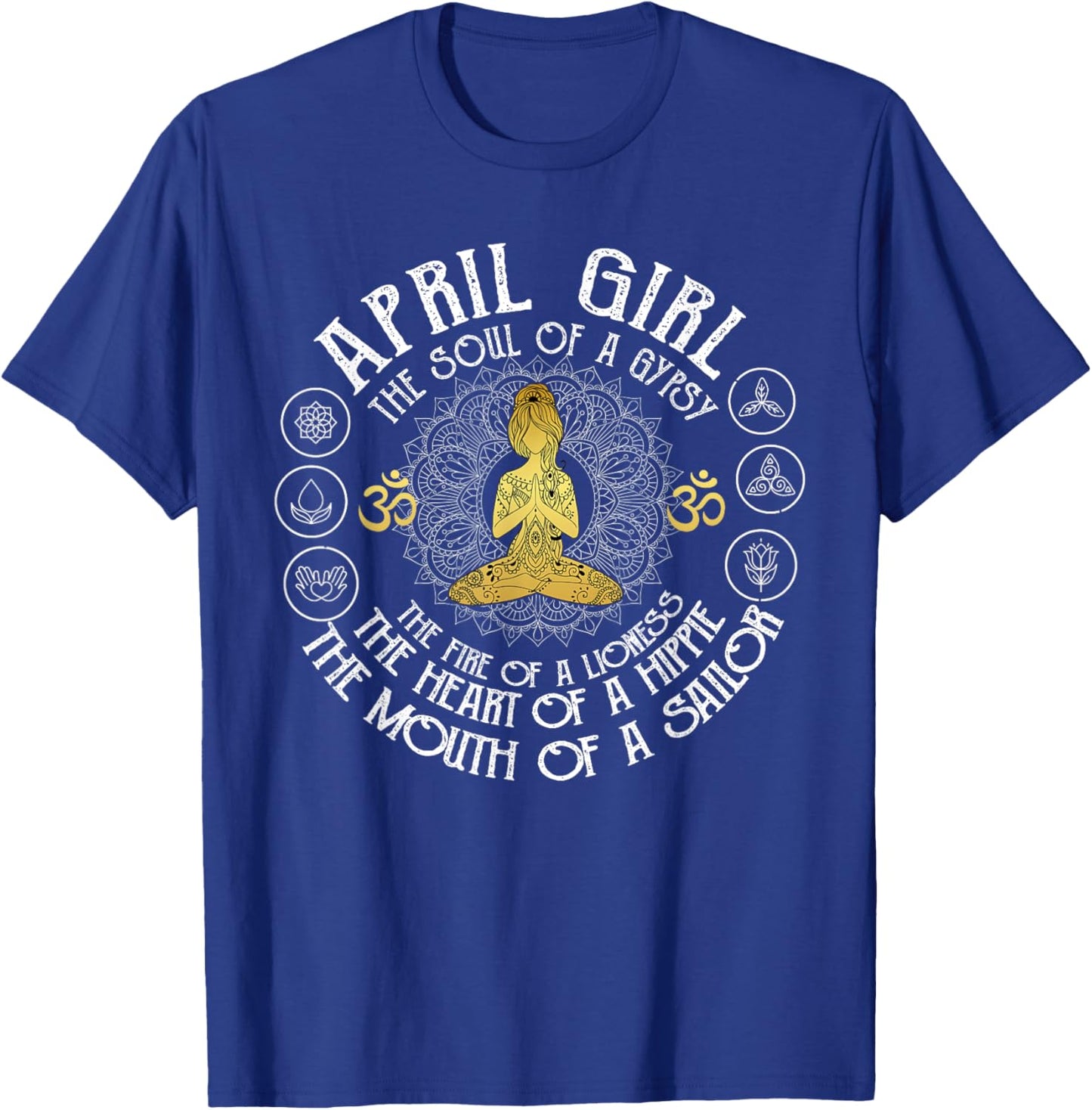 April Girl Witch Soul Funny Cute Vintage Birthday April Yoga T-Shirt - T-Shirt | Royal