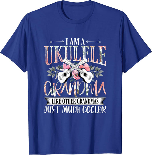 I'm a Ukulele Grandma Funny Uke Music Lover Grandmom T-Shirt - T-Shirt | Royal
