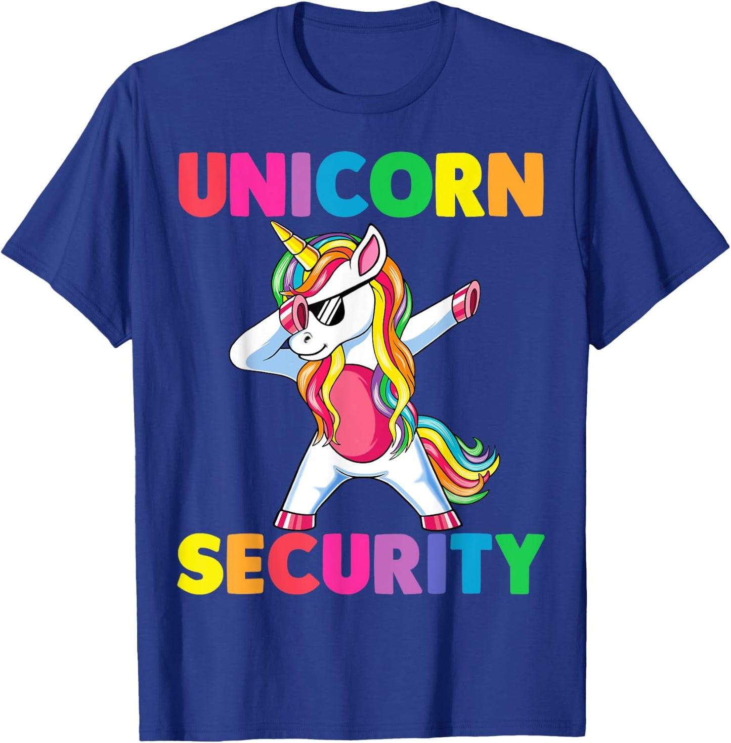 Halloween Dad Mom Daughter Adult Costume Unicorn Security T-Shirt - T-Shirt | Royal