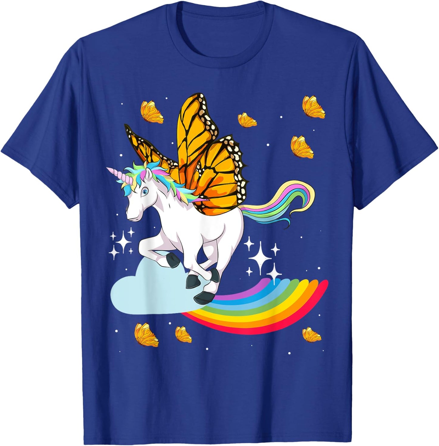 Fantasy Butterfly Animal Rainbow Magical Creature Unicorn T-Shirt - T-Shirt | Royal