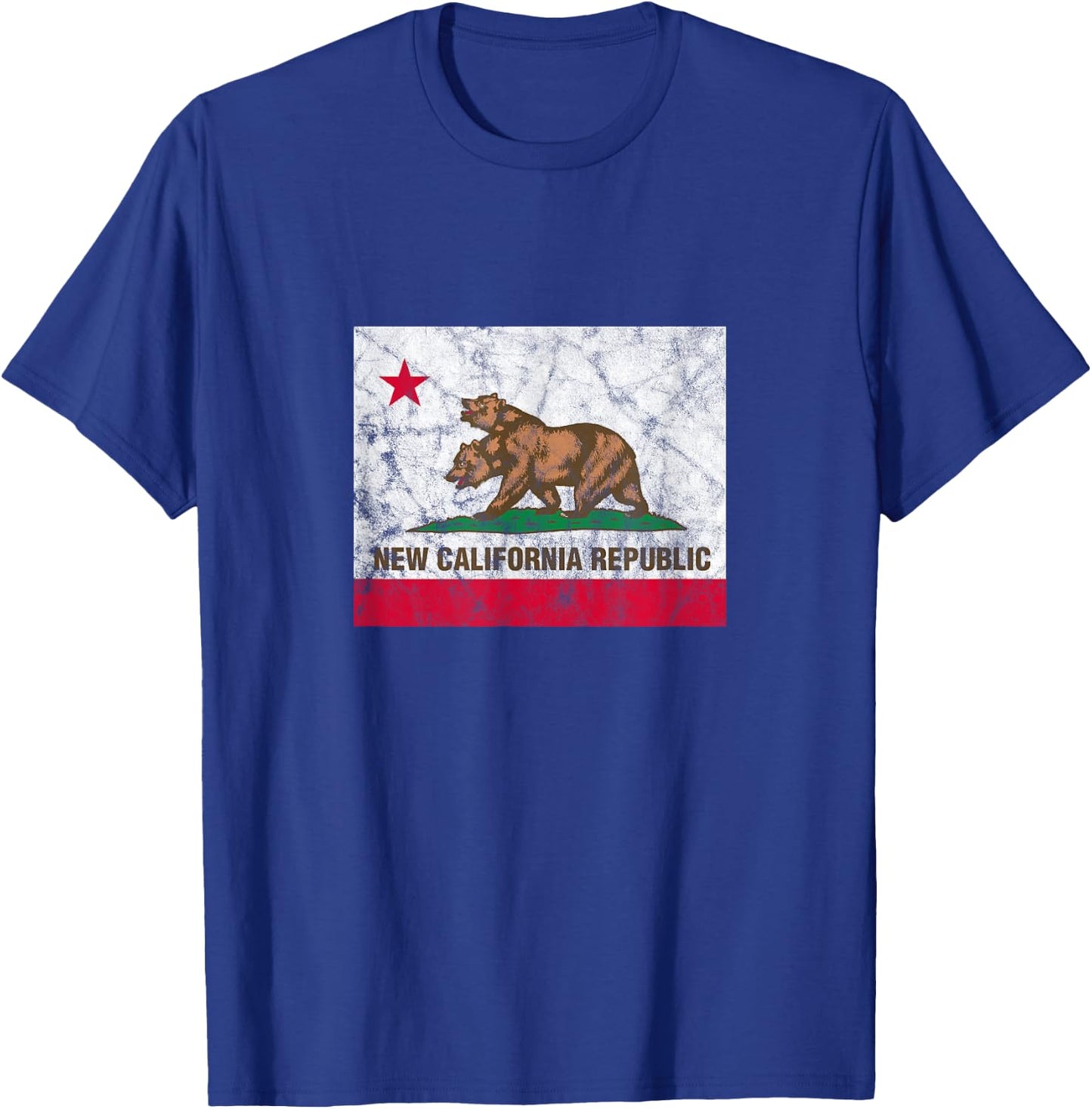 New California Republic NCR State Distressed Flag T-Shirt - T-Shirt | Royal