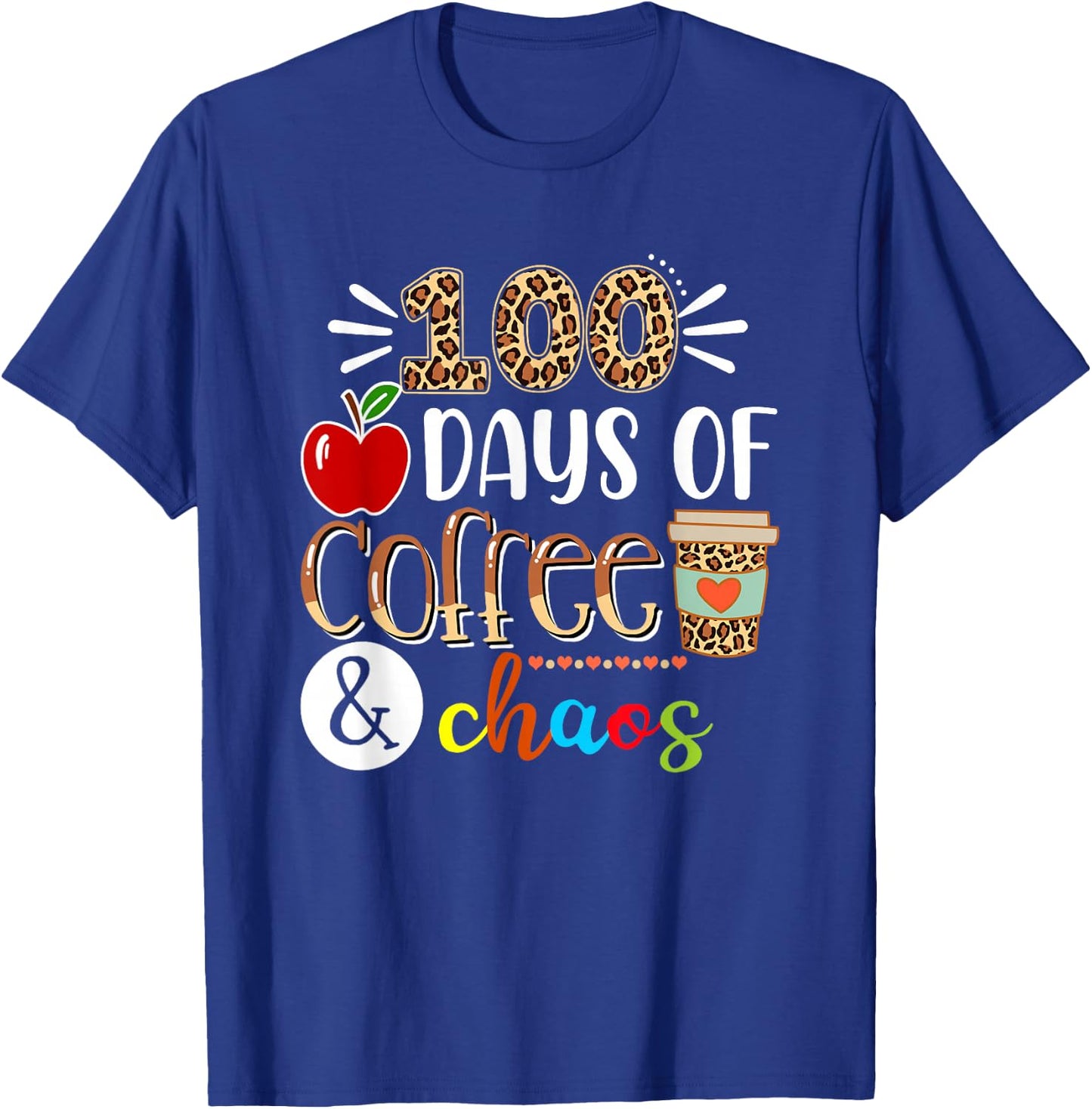 100 Days of School Gifts for Teacher, Teacher 100 Days T-Shirt - T-Shirt | Royal