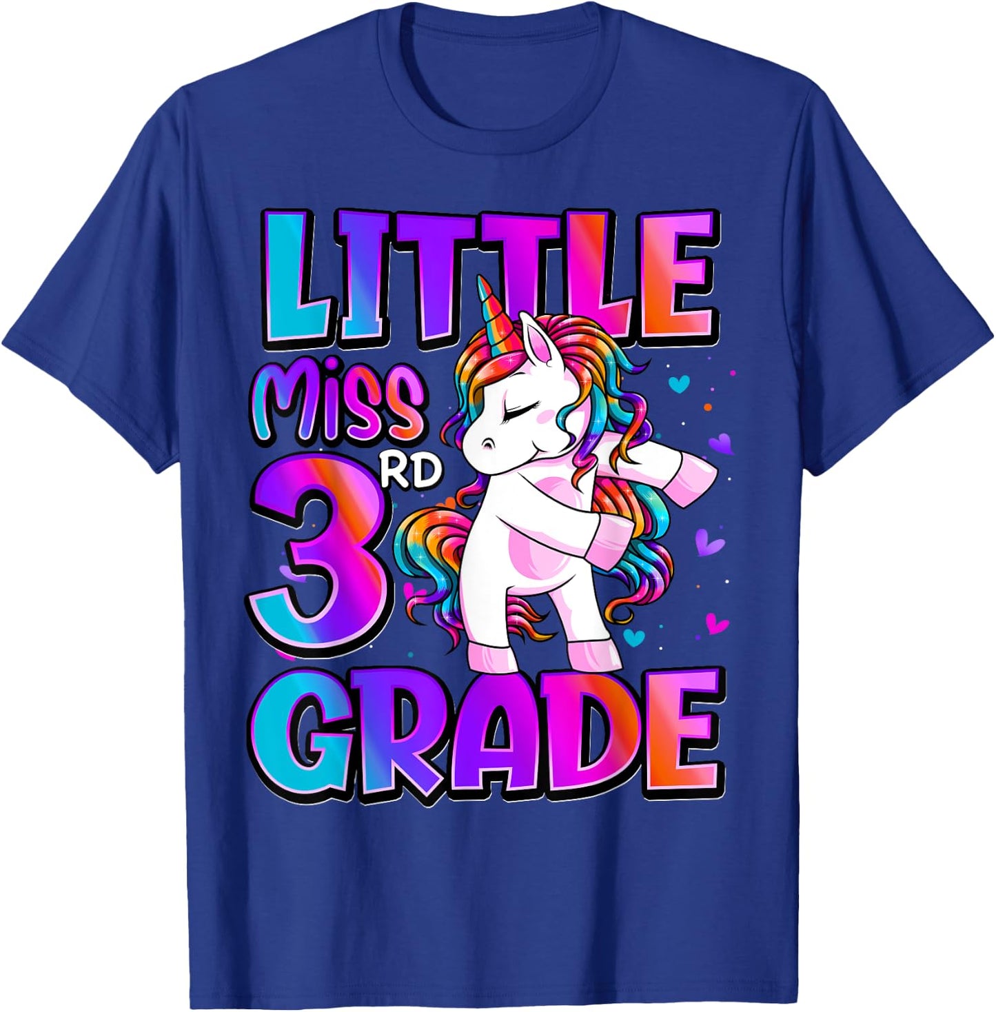 Little Miss 3rd Grade Unicorn Back To School 3rd Grade Girls T-Shirt - T-Shirt | Royal