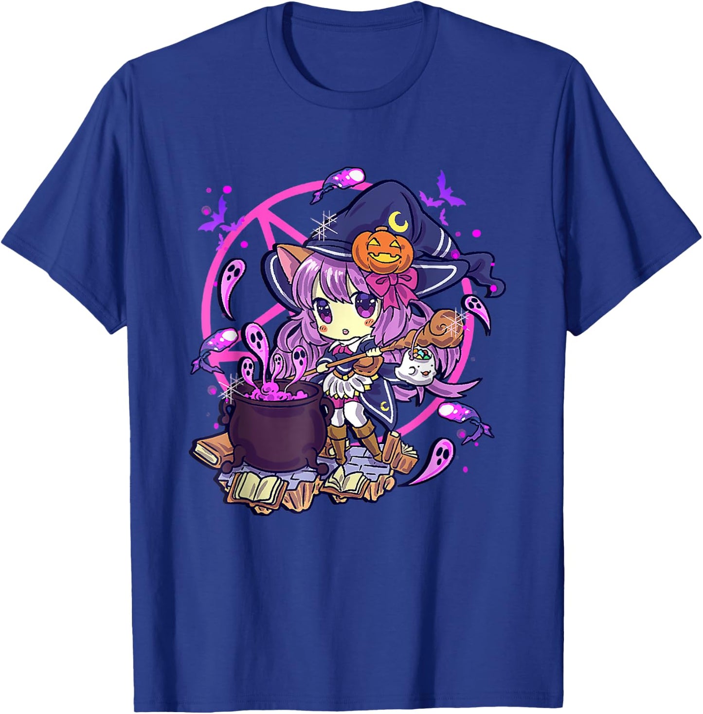 Cute Kawaii Chibi Anime Halloween Witch Kids Teen Girl T-Shirt - T-Shirt | Royal