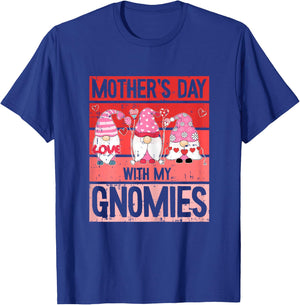 Mothers Day With My Gnomies Cute Gnome Mom Mama Momma T-Shirt - T-Shirt | Royal