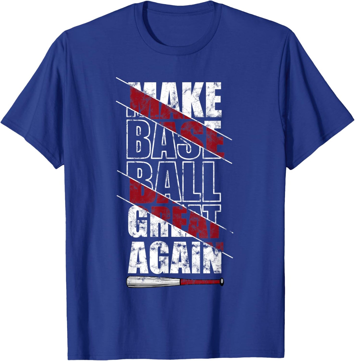 "Make Baseball Great Again" Vintage American Funny Baseball T-Shirt - T-Shirt | Royal