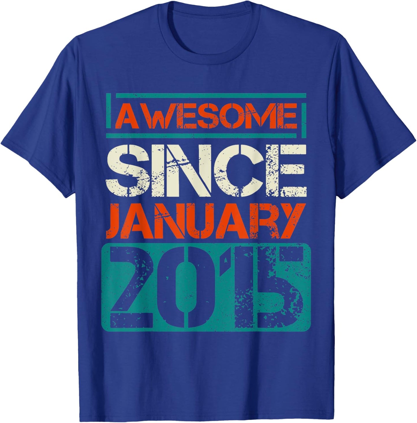 Awesome Since January 2015 shirt 7th 7 Years boys or girls T-Shirt - T-Shirt | Royal