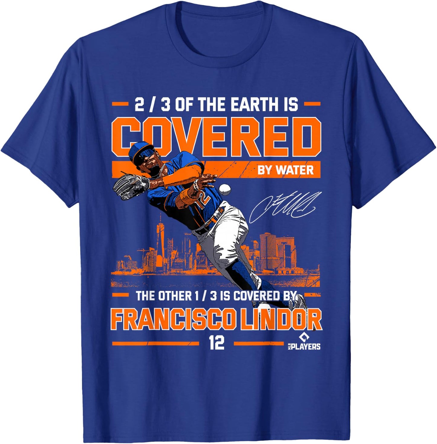 Francisco Lindor Covered Paquito New York MLBPA T-Shirt - T-Shirt | Royal
