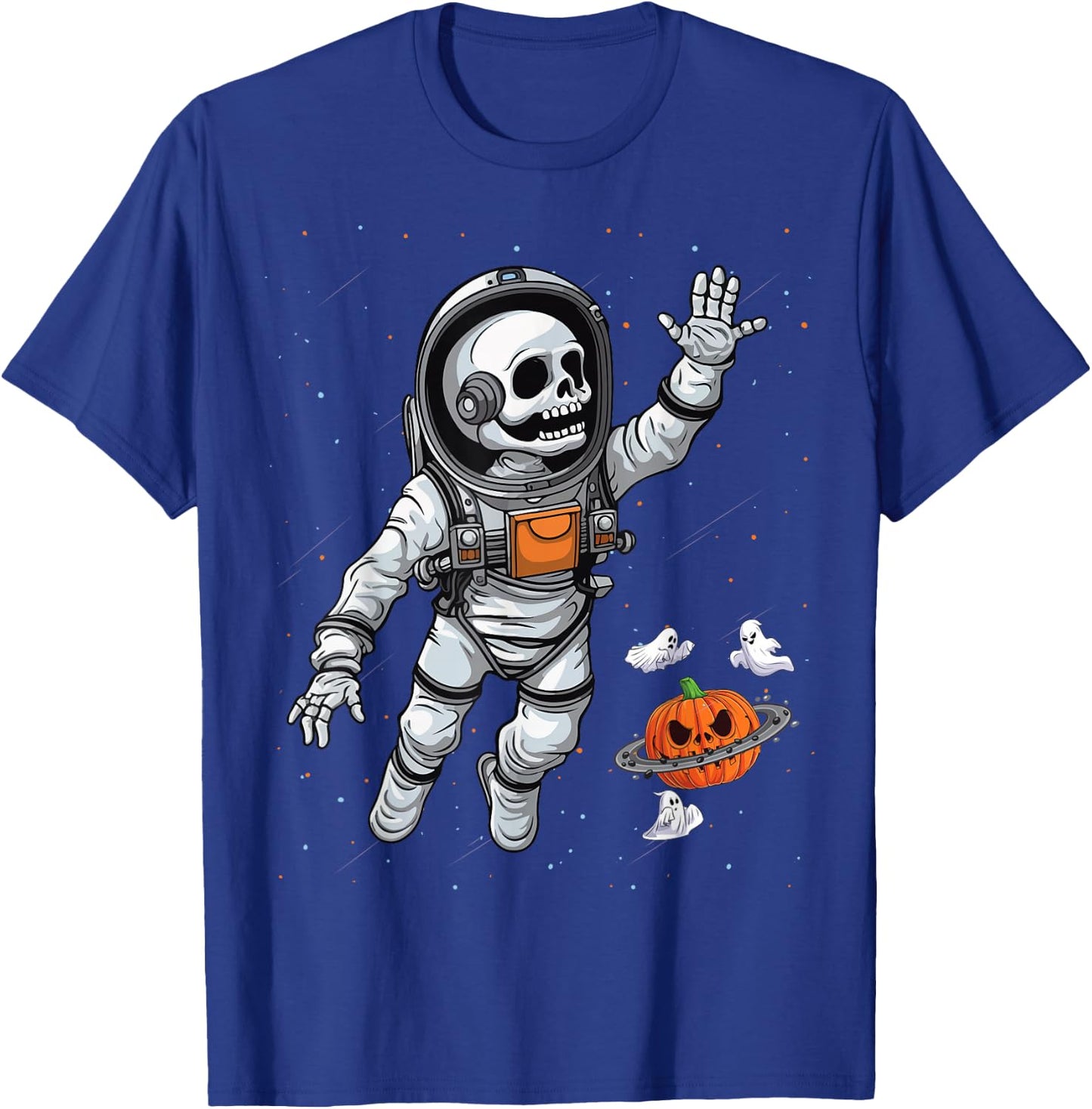 Space Astronaut Skeleton Halloween kids Boys Girls Toddlers T-Shirt - T-Shirt | Royal