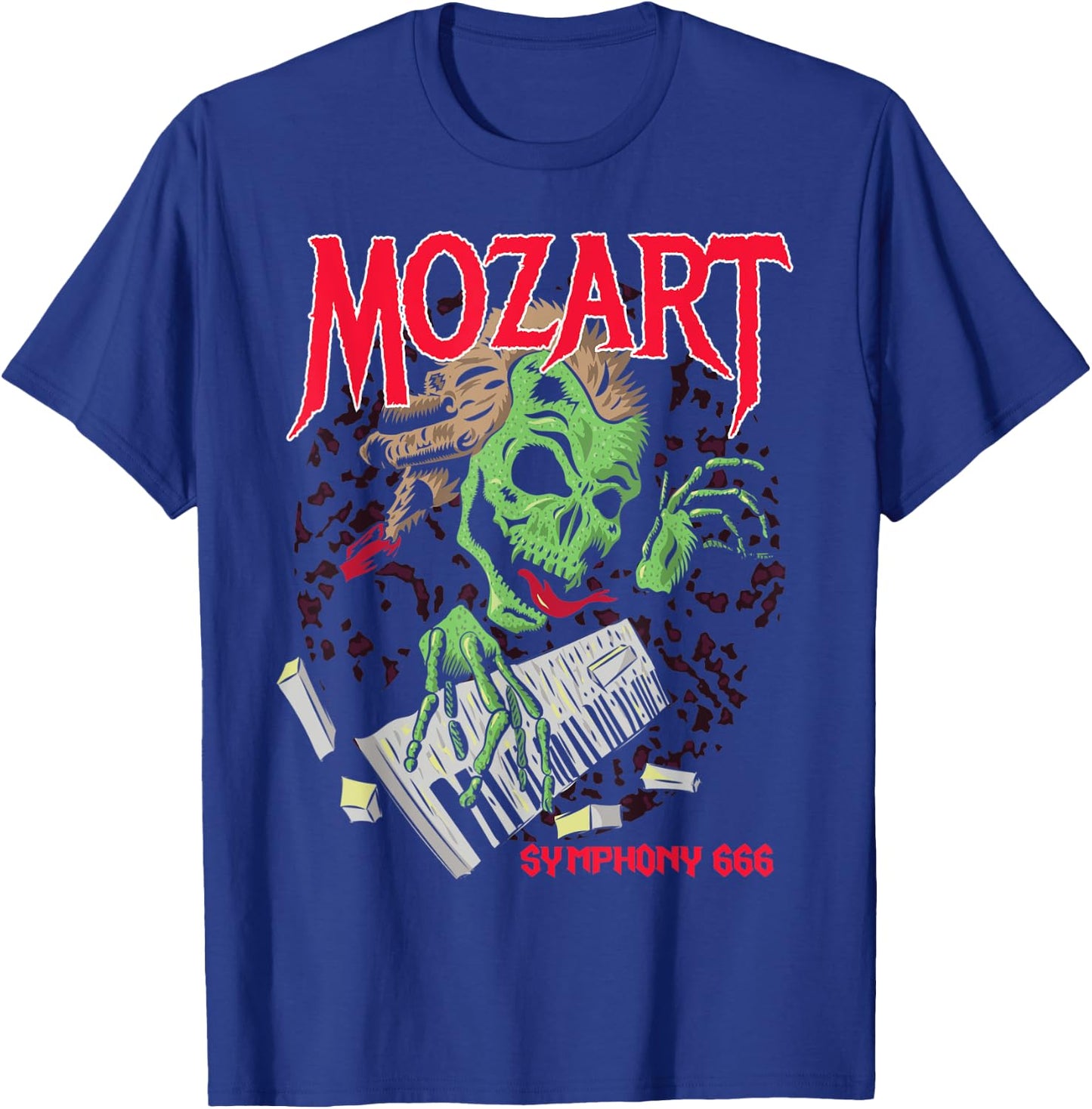 Symphony 666 80s Metal Mozart Mashup Parody Classical Music T-Shirt - T-Shirt | Royal