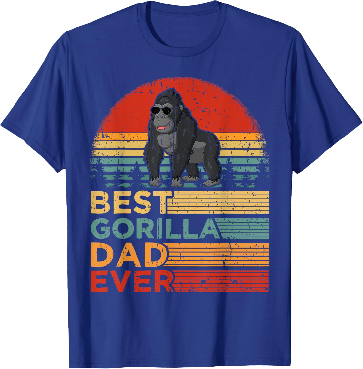 Best Gorilla Dad Ever Funny Vintage Gorilla Father's Day T-Shirt - T-Shirt | Royal