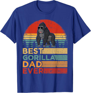 Best Gorilla Dad Ever Funny Vintage Gorilla Father's Day T-Shirt - T-Shirt | Royal