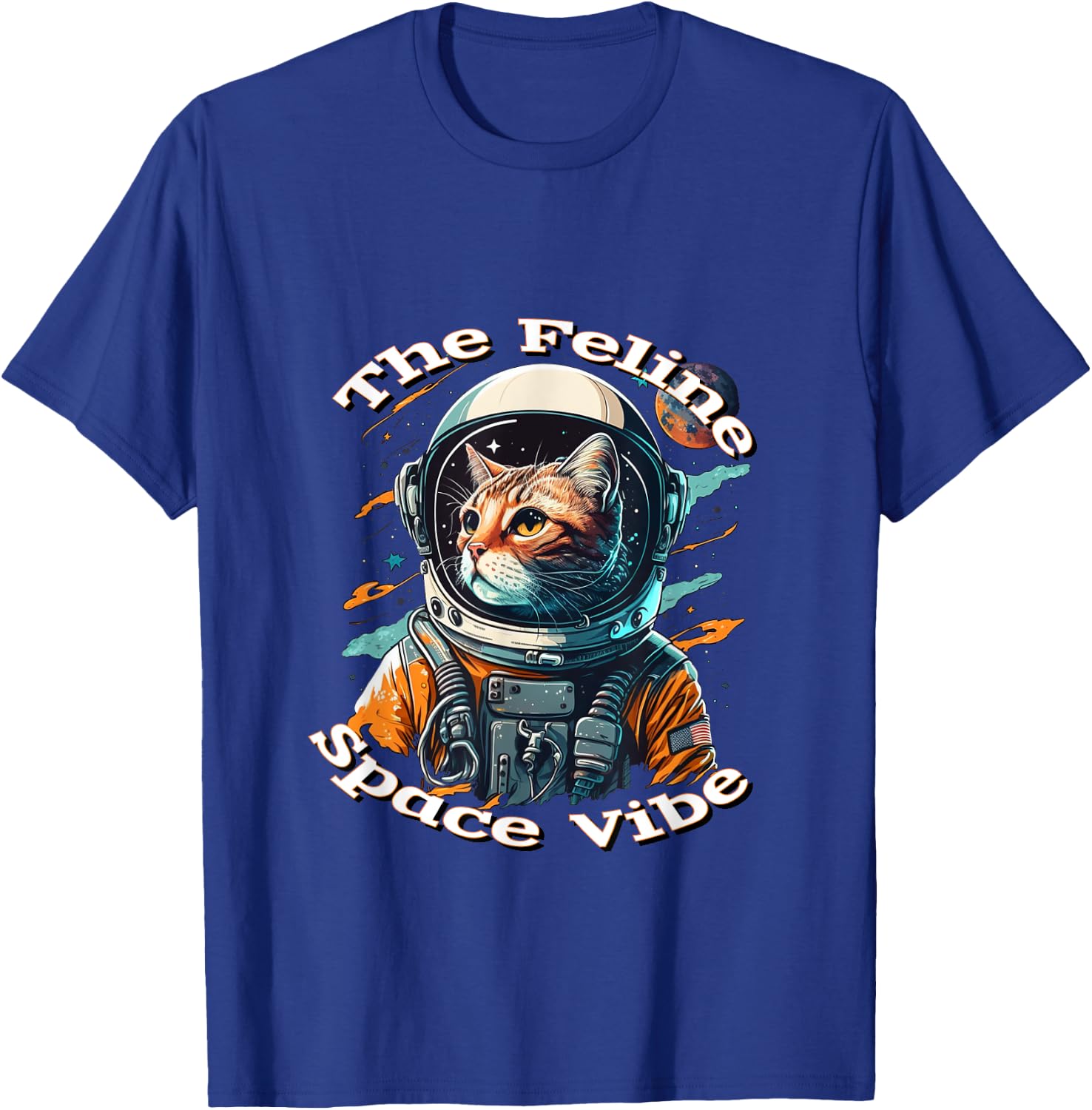 Astronaut Cat I Space I Patriotic Usa I Intergalactic Feline T-Shirt - T-Shirt | Royal