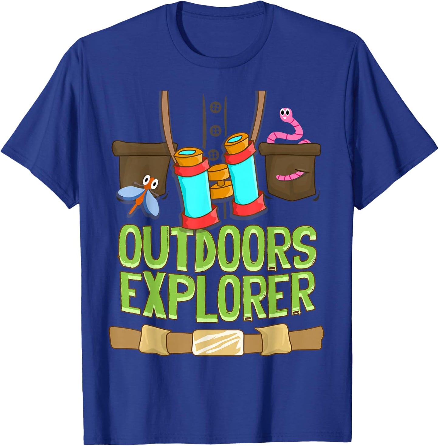 Outdoors Explorer Zookeeper Vest Bugs Binoculars Safari Kids T-Shirt - T-Shirt | Royal