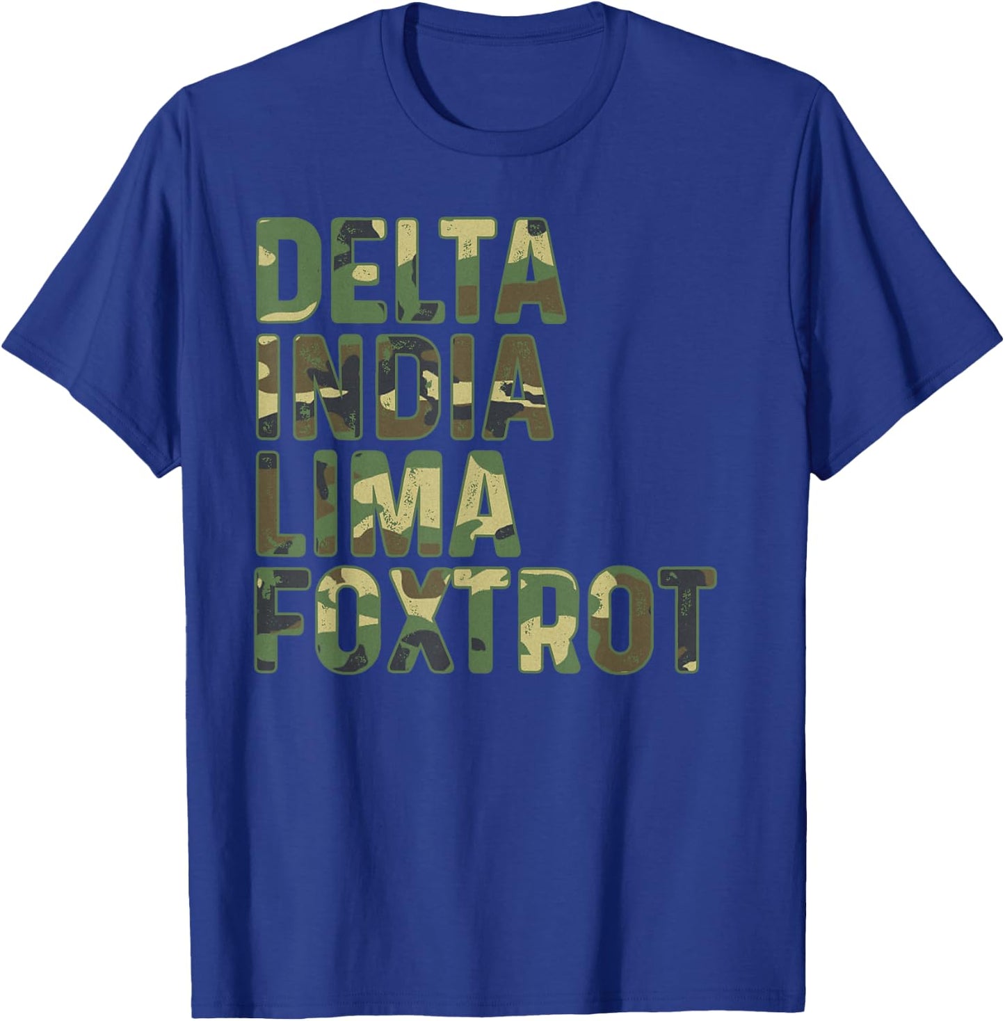 Military Camouflage Delta India Lima Foxtrot DILF T-Shirt - T-Shirt | Royal