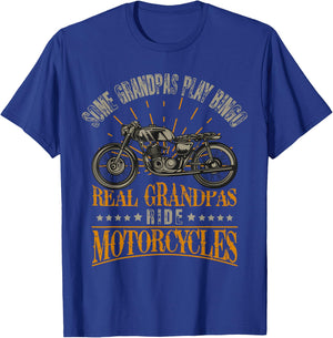Some Grandpas Play Bingo Real Grandpas Ride Motorcycles T-Shirt - T-Shirt | Royal