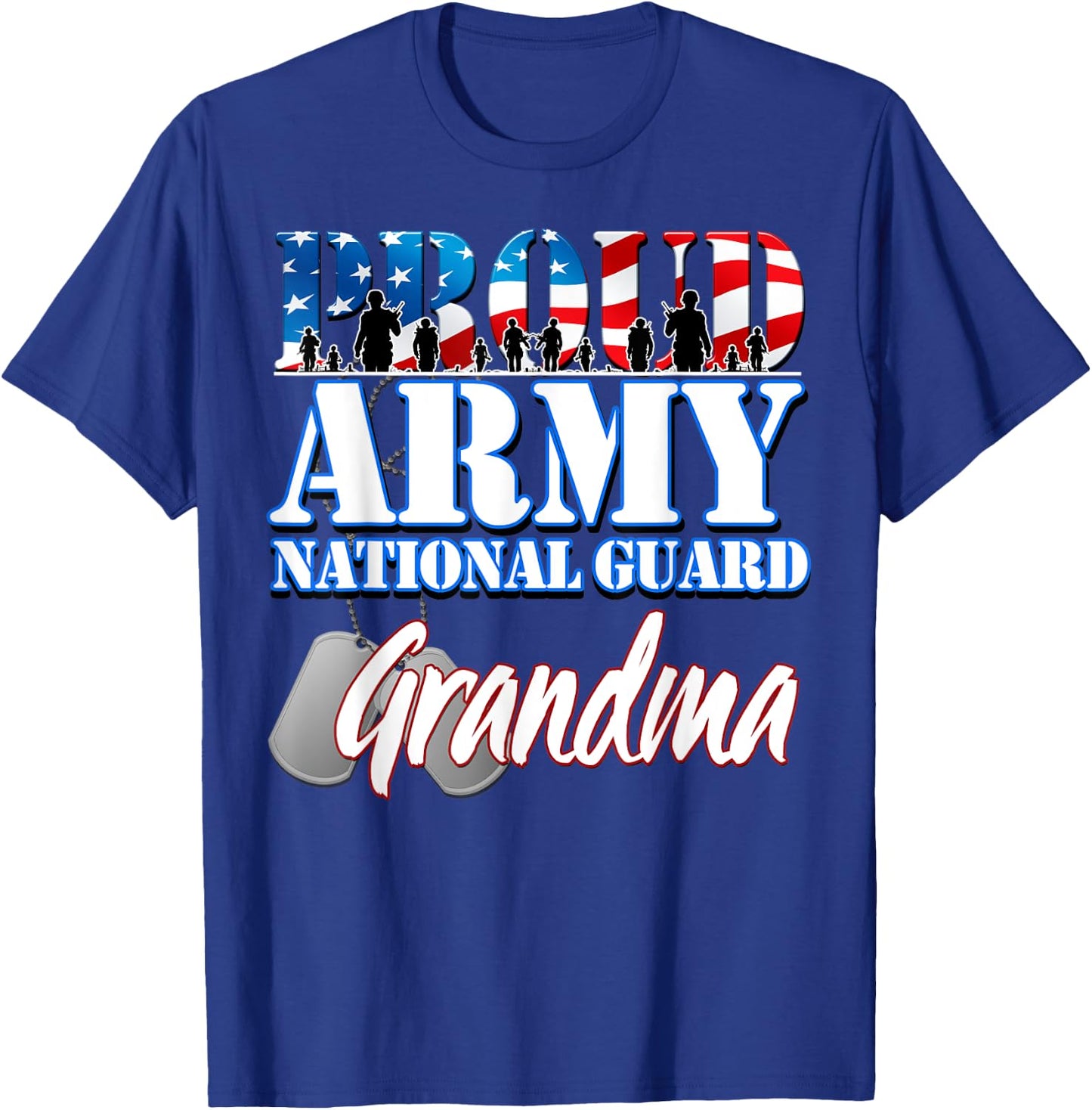 Proud Army National Guard Grandma Grandparents Day Shirt T-Shirt - T-Shirt | Royal