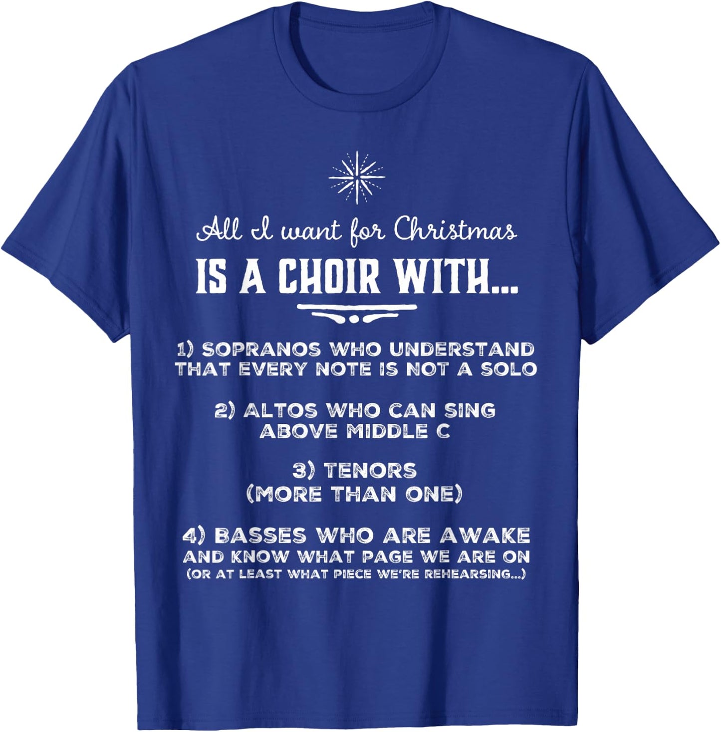 Choir People United Funny Choir Director - Black, Small, , Short Sleeve, Classic Fit, Christmas, Celebration T-Shirt - T-Shirt | Royal