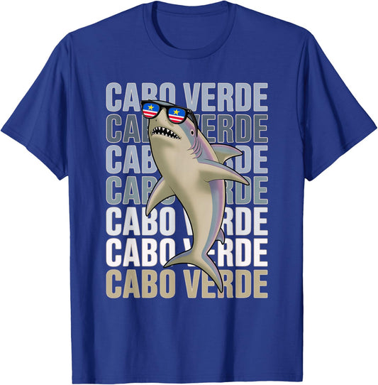 Kids Cabo Verde Shark Mindelo Boys Cape Born Roots Dad Mom T-Shirt - T-Shirt | Royal