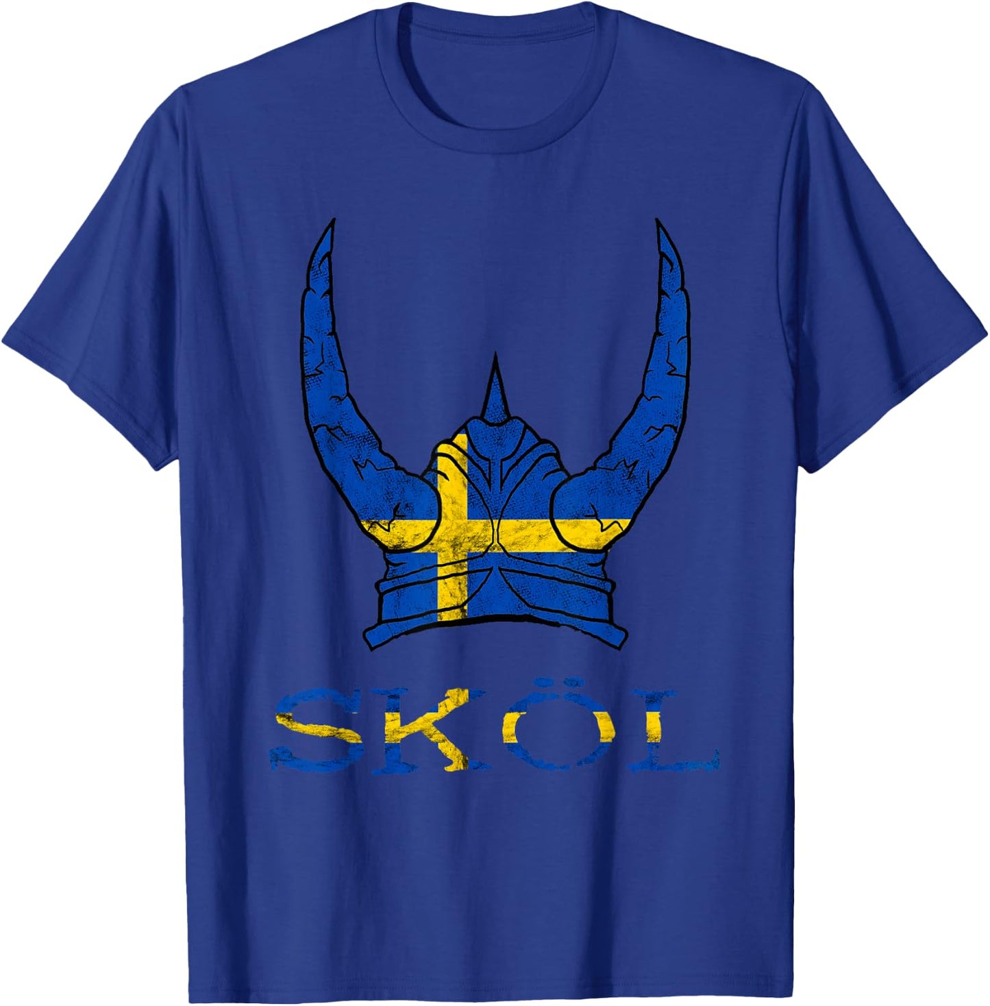 Skol Swedish Viking Helmet Sweden Nordic Northman Swede T-Shirt - T-Shirt | Royal