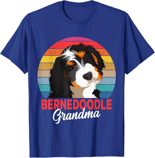 Bernedoodle Grandma Dog Mom Owner T-Shirt - T-Shirt | Royal