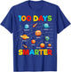 100 Days of School Shirt Astronaut Space 100 Days Smarter T-Shirt - T-Shirt | Royal