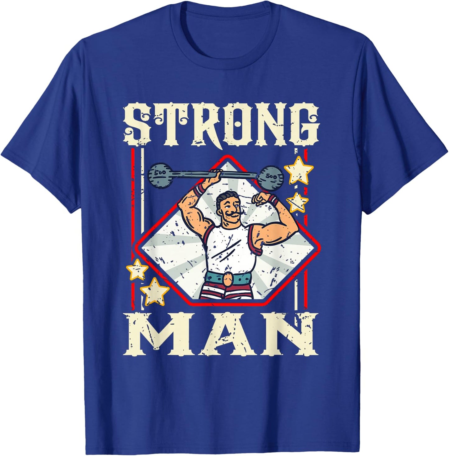 Bearded Strongman Carnival Party Circus Themed Apparel T-Shirt - T-Shirt | Royal