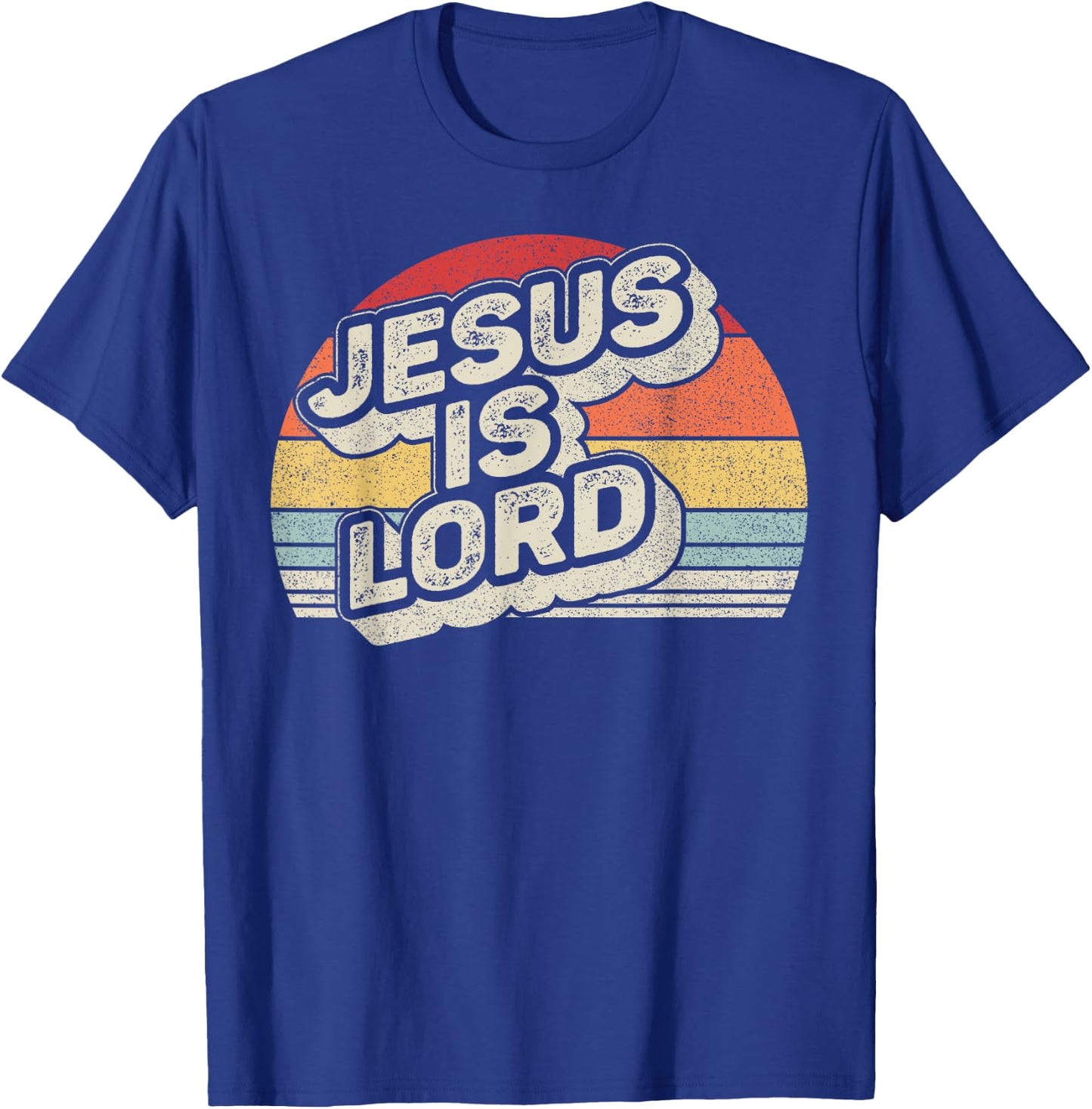 Retro Vintage Jesus Is Lord Christian Faith Christ T-Shirt - T-Shirt | Royal