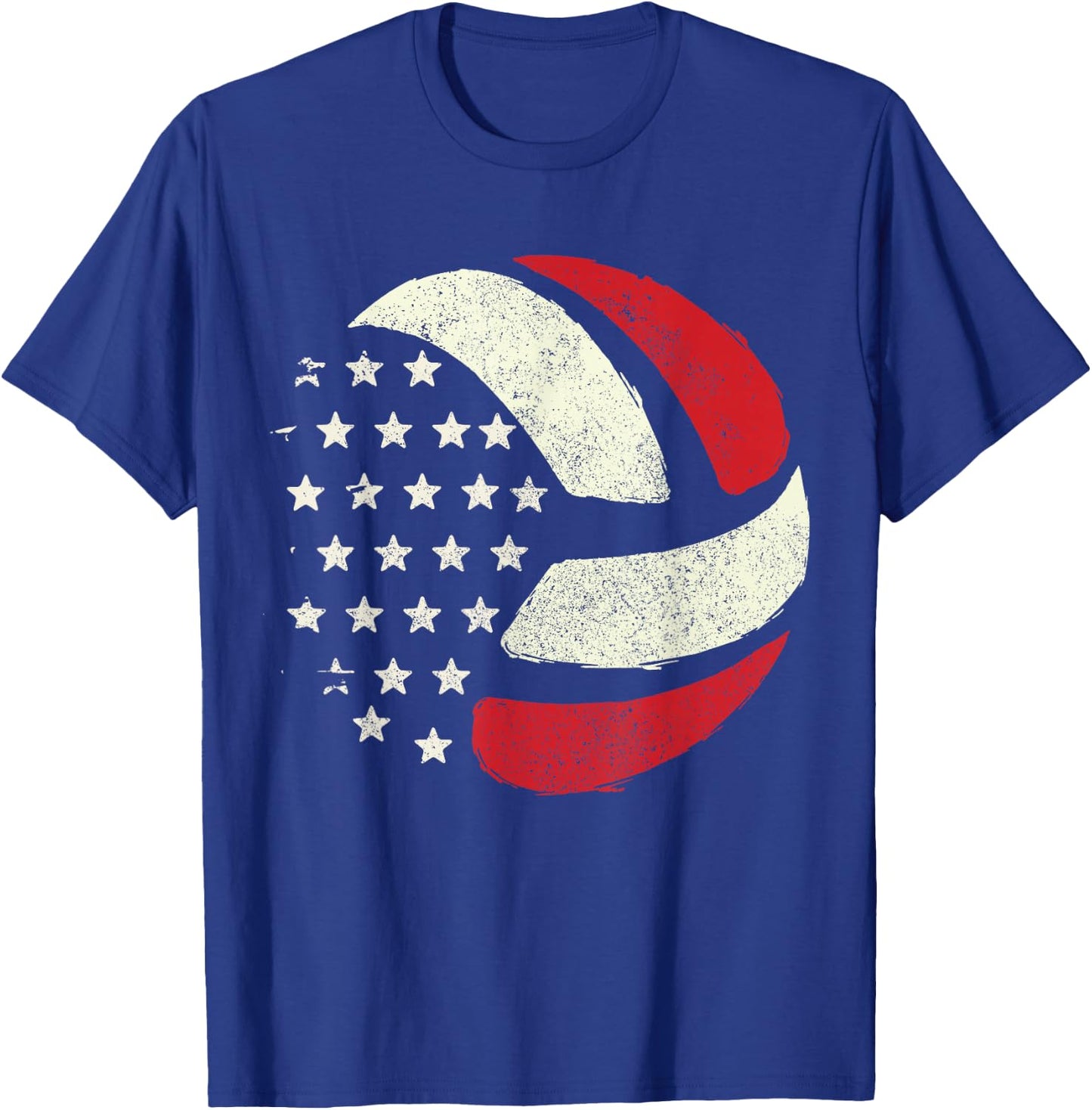 American Flag Patriotic 4th of July Volleyball Player Women Men T-Shirt - T-Shirt | Royal