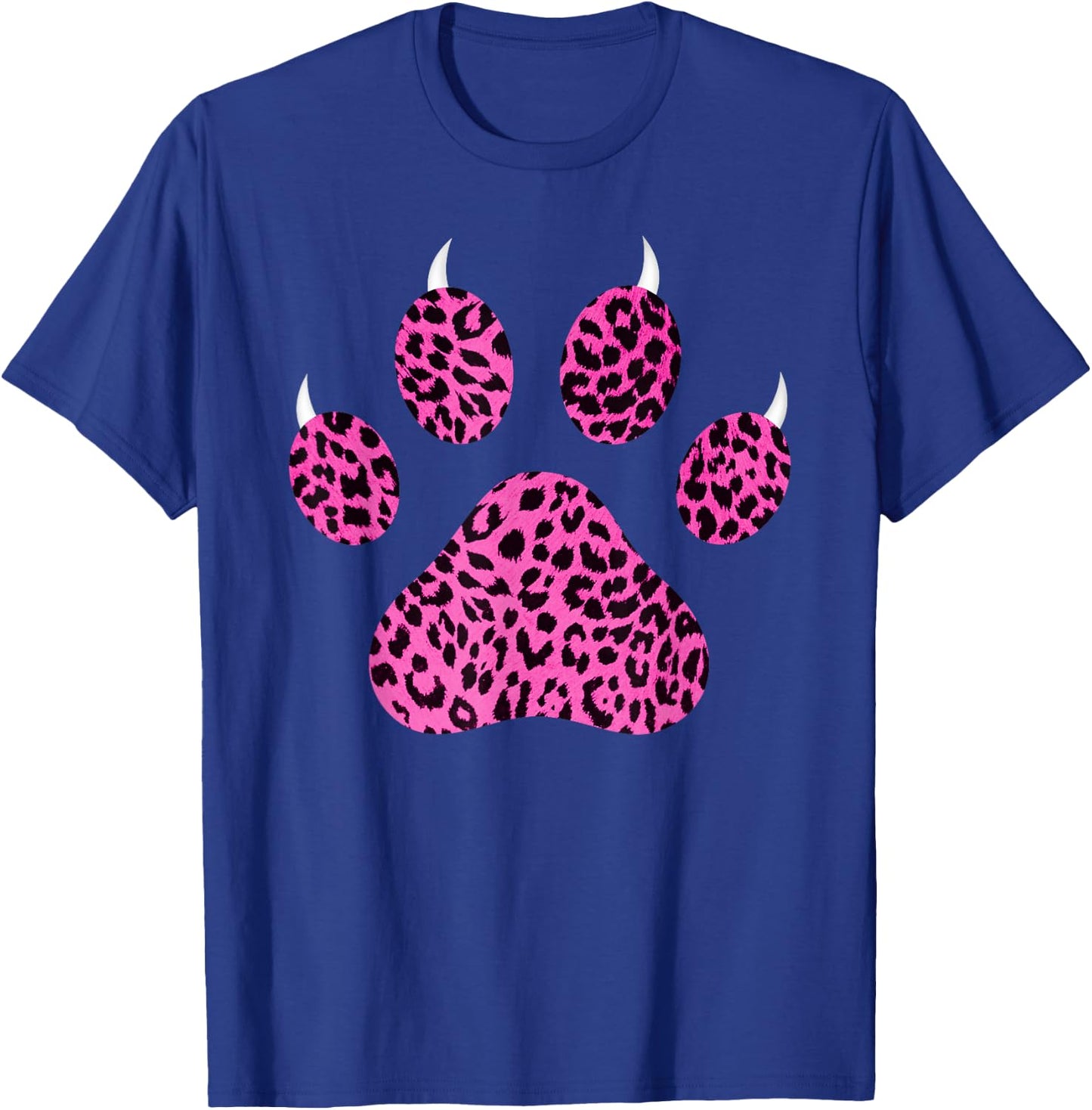 Pink and Black Leopard Paw Print with Claws - Pink Cheetah T-Shirt - T-Shirt | Royal
