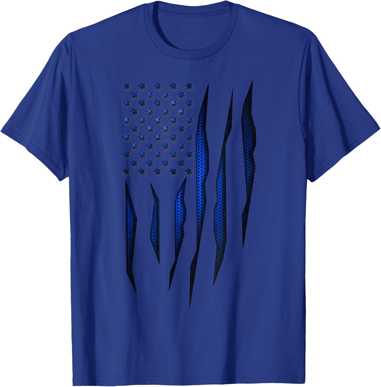 Blue Carbon Onyx American Flag Men T-Shirt - T-Shirt | Royal