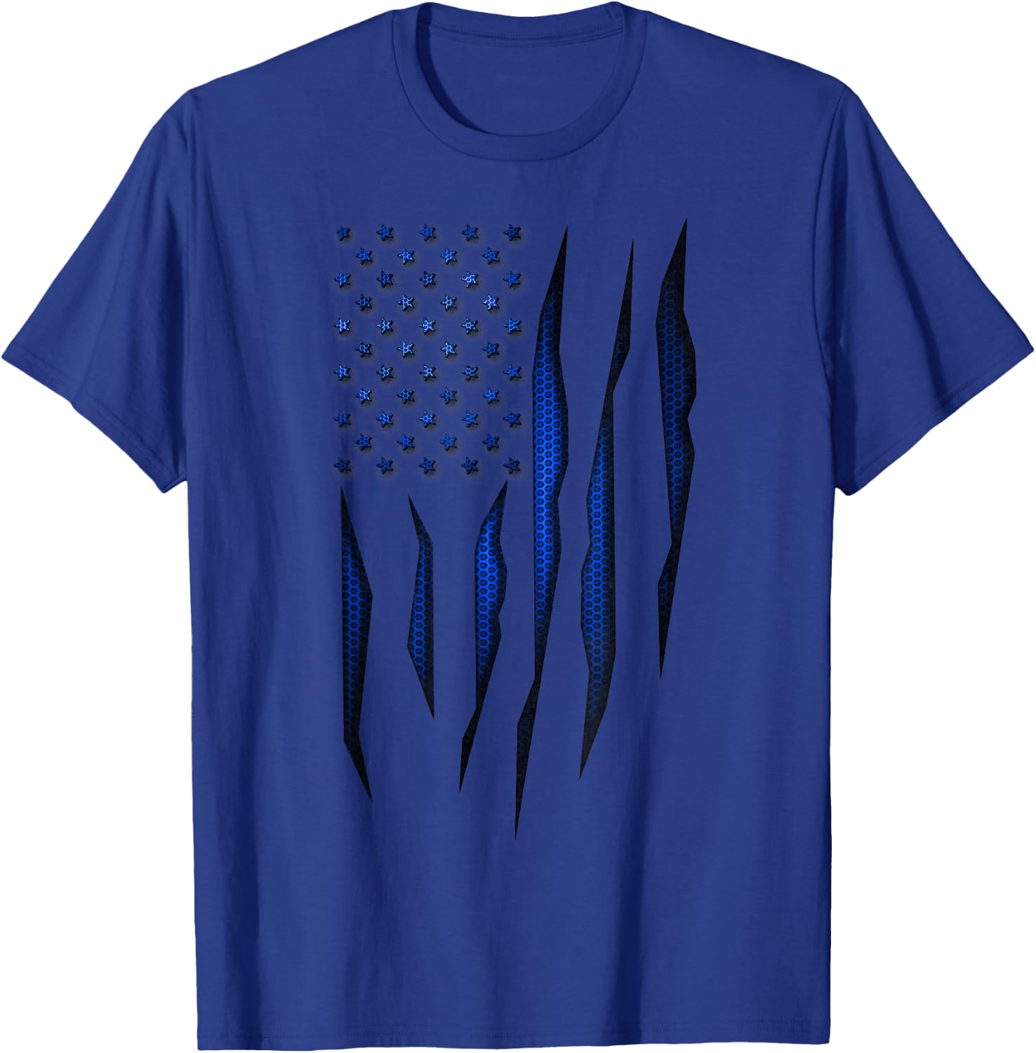 Blue Carbon Onyx American Flag Men T-Shirt - T-Shirt | Royal
