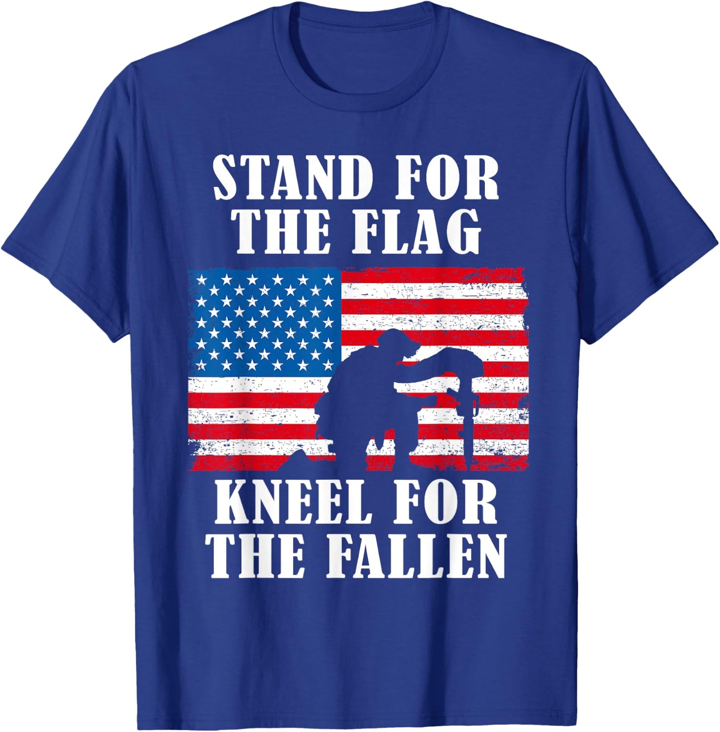 Stand for the Flag | Veterans Day Partiotic Military T-Shirt - T-Shirt | Royal