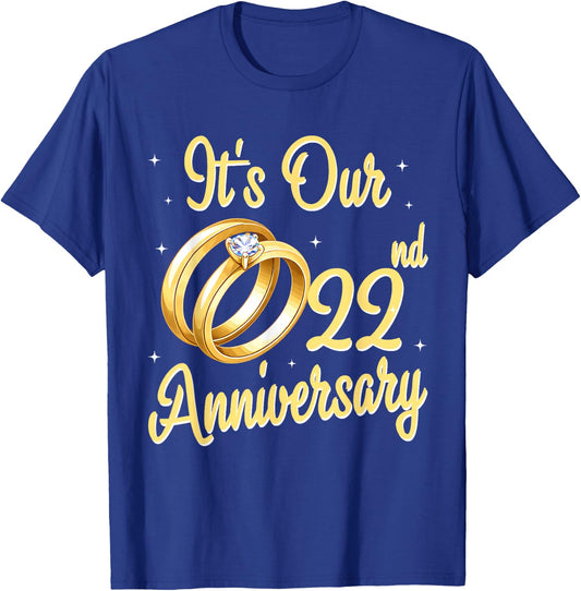 Our 22nd Wedding Anniversary Gold Ring 22 Year of Marriage T-Shirt - T-Shirt | Royal