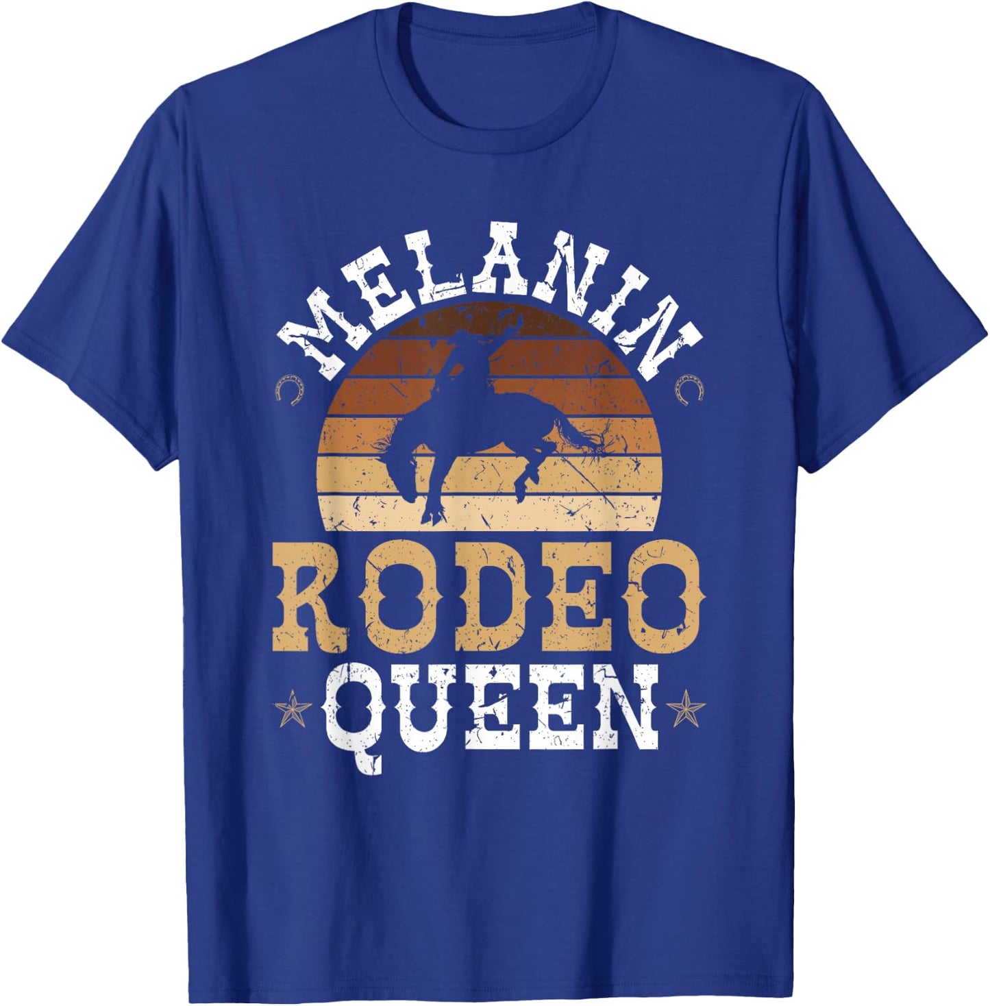 Melanin Rodeo Queen Bronc Rides African American Cowgirl T-Shirt - T-Shirt | Royal