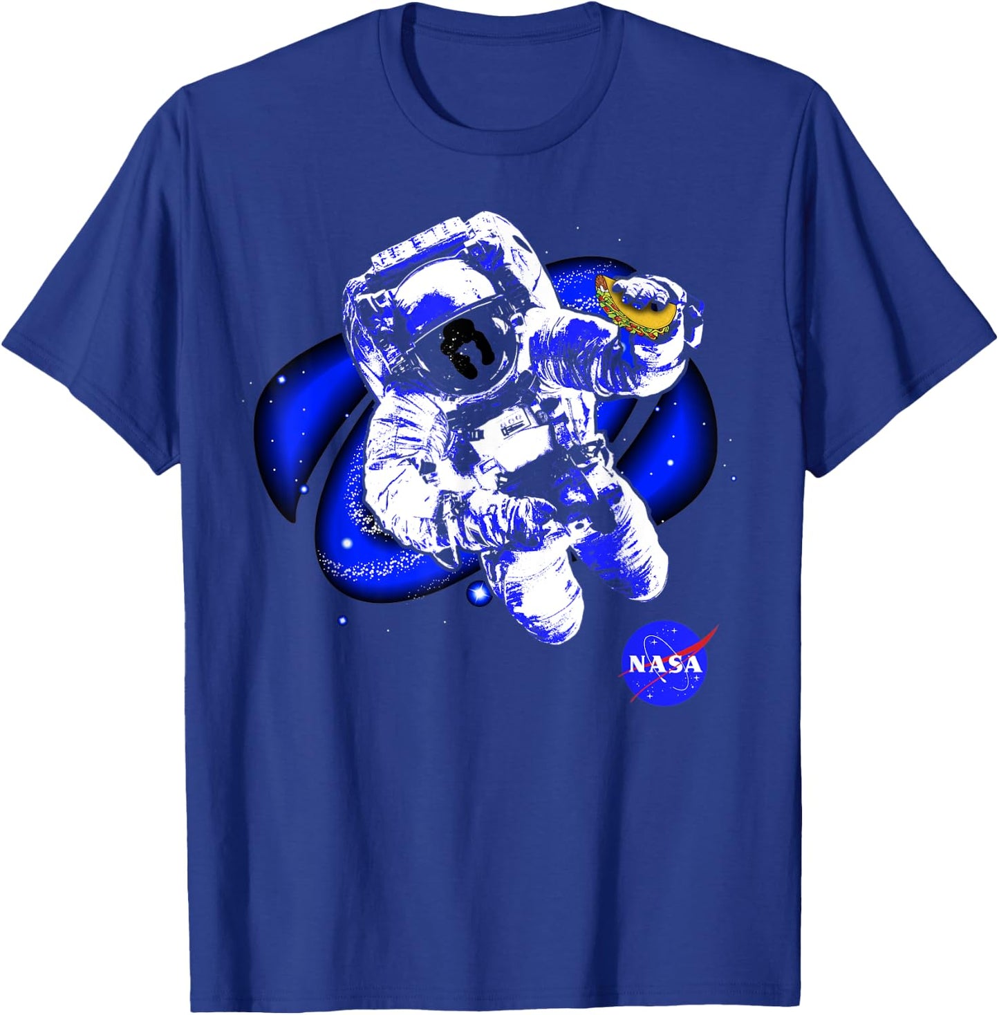 NASA Astronaut In Space With A Taco T-Shirt - T-Shirt | Royal