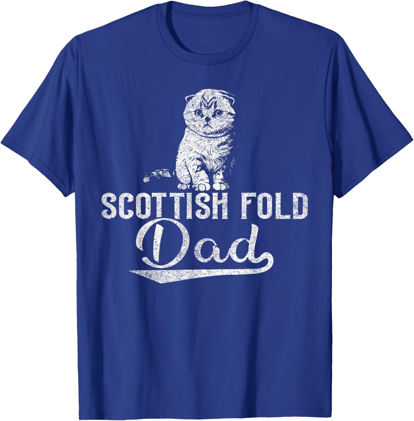 Cat Owner Dad - Scottish Fold Dad Men Women Girls Kids T-Shirt - T-Shirt | Royal