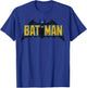 DC Comics Batman Distressed Vintage Text Logo T-Shirt - T-Shirt | Royal
