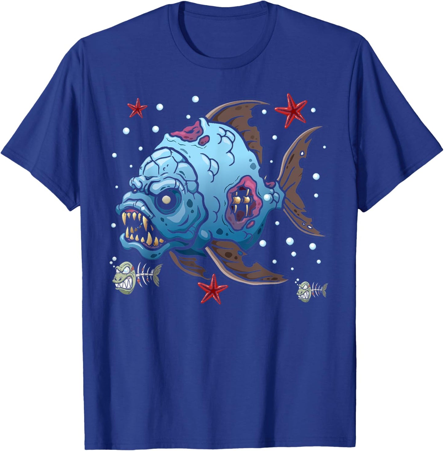 Sea Animal Zombies Fish Funny Halloween Costume Fish T-Shirt - T-Shirt | Royal