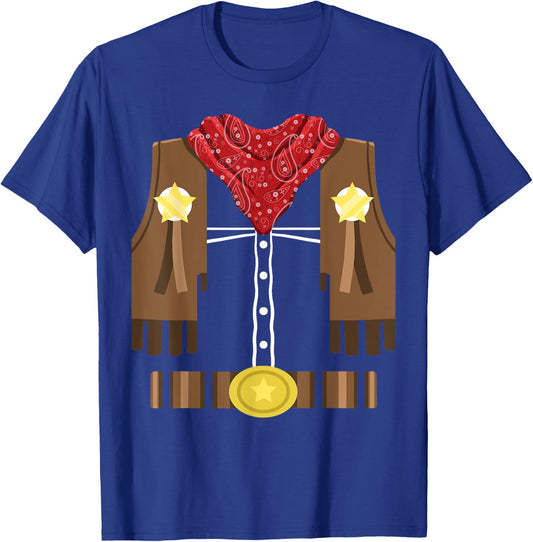 Cowboy Western Halloween Costume Rodeo Cowboy Outfit T-Shirt - T-Shirt | Royal