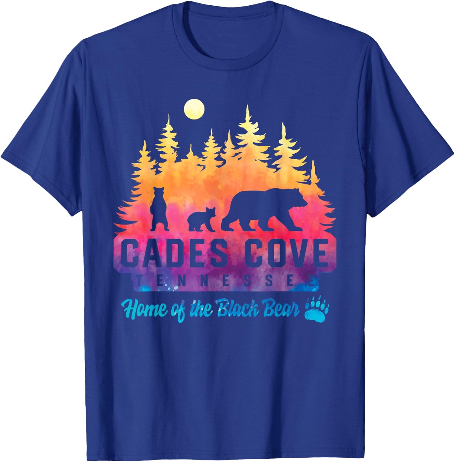 Cades Cove Tennessee Bear Great Smoky Mountains Tie Dye T-Shirt - T-Shirt | Royal