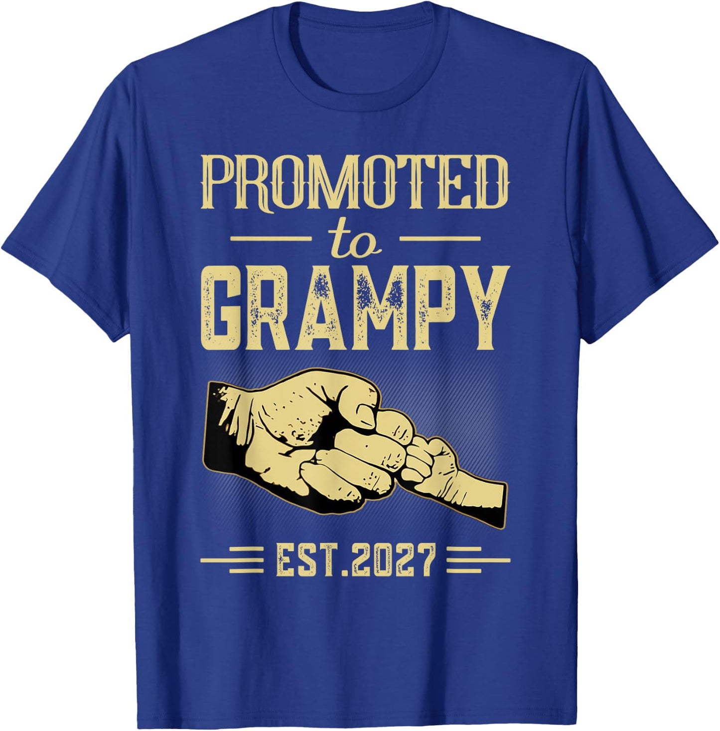 Promoted to Grampy to Be 2027 New Father Becoming A Dad T-Shirt - T-Shirt | Royal