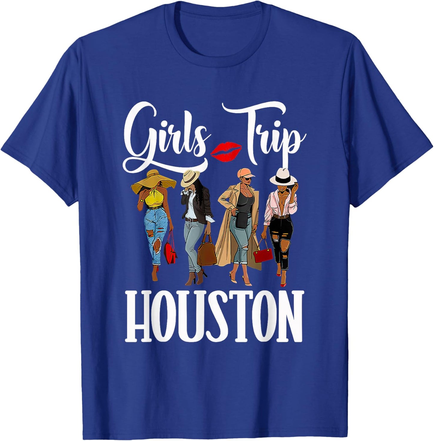 Girls Trip Houston For Melanin Afro Black Vacation Women T-Shirt - T-Shirt | Royal