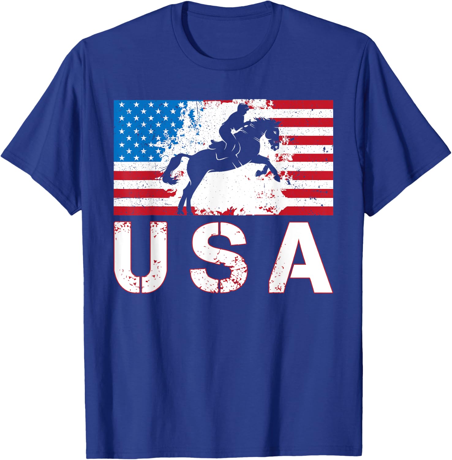 USA Equestrian team American flag US Horses rider men women T-Shirt - T-Shirt | Royal