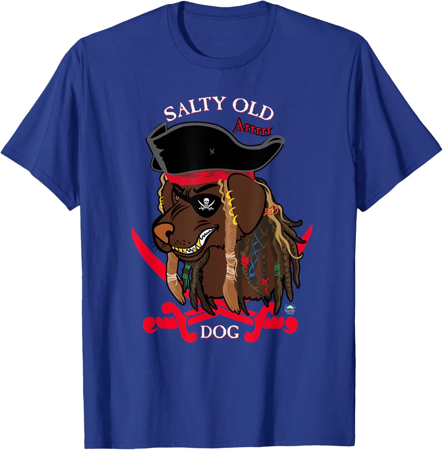 Salty Old Dog Pirate Women Kids T-Shirt - T-Shirt | Royal